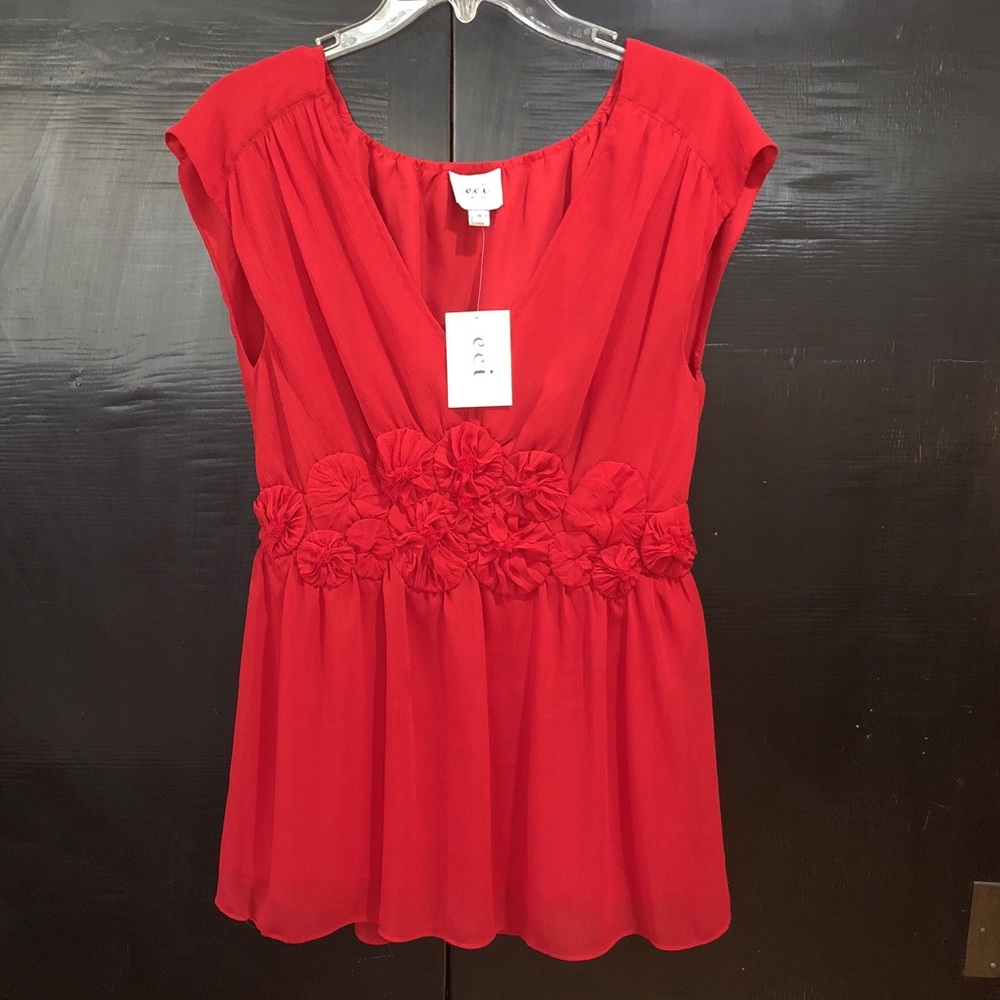 ECI Top Size 8. Brand New w/Tags Red
